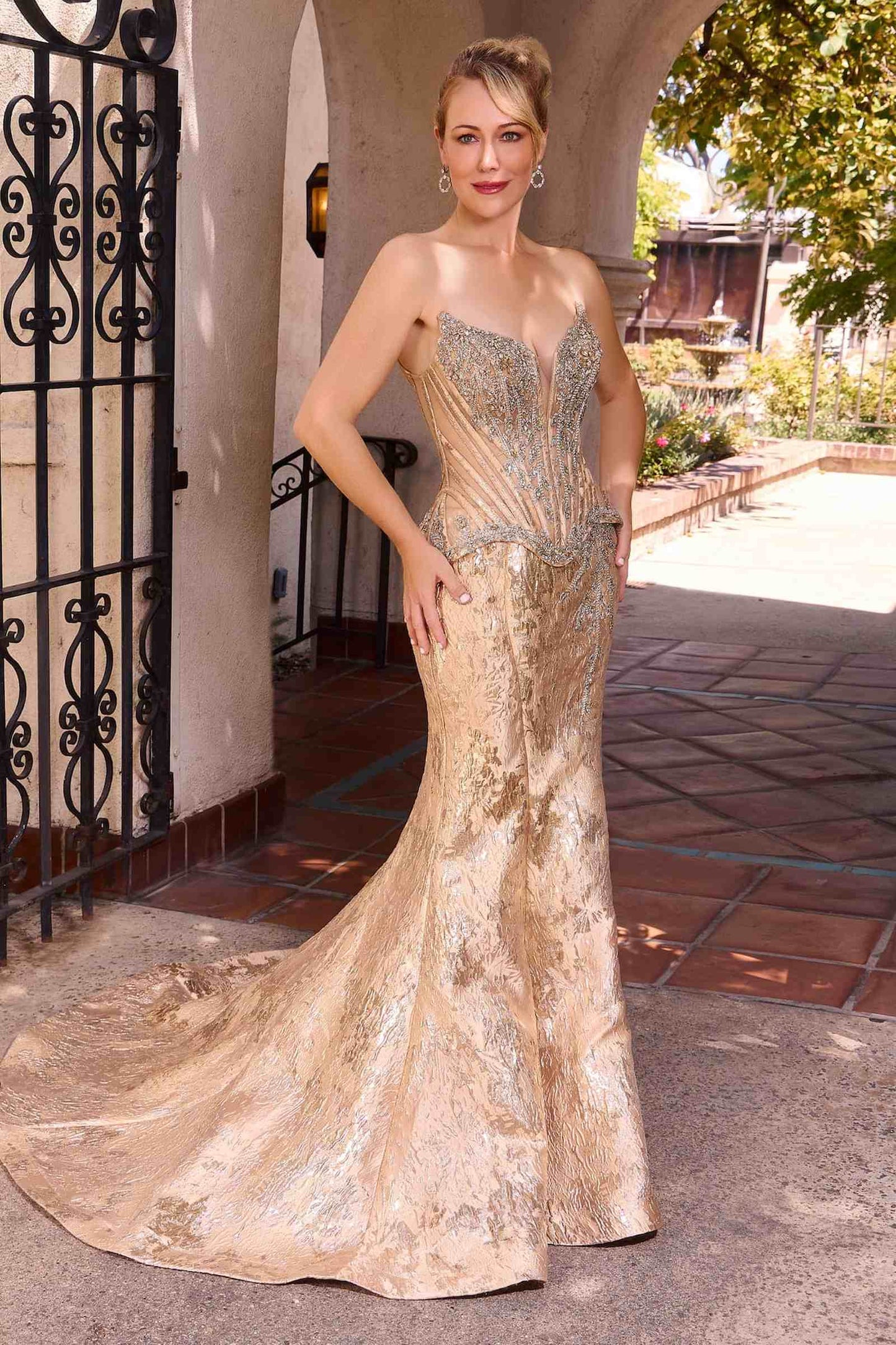 Couture Inspired Off Shoulder Fitted Mermaid Gown