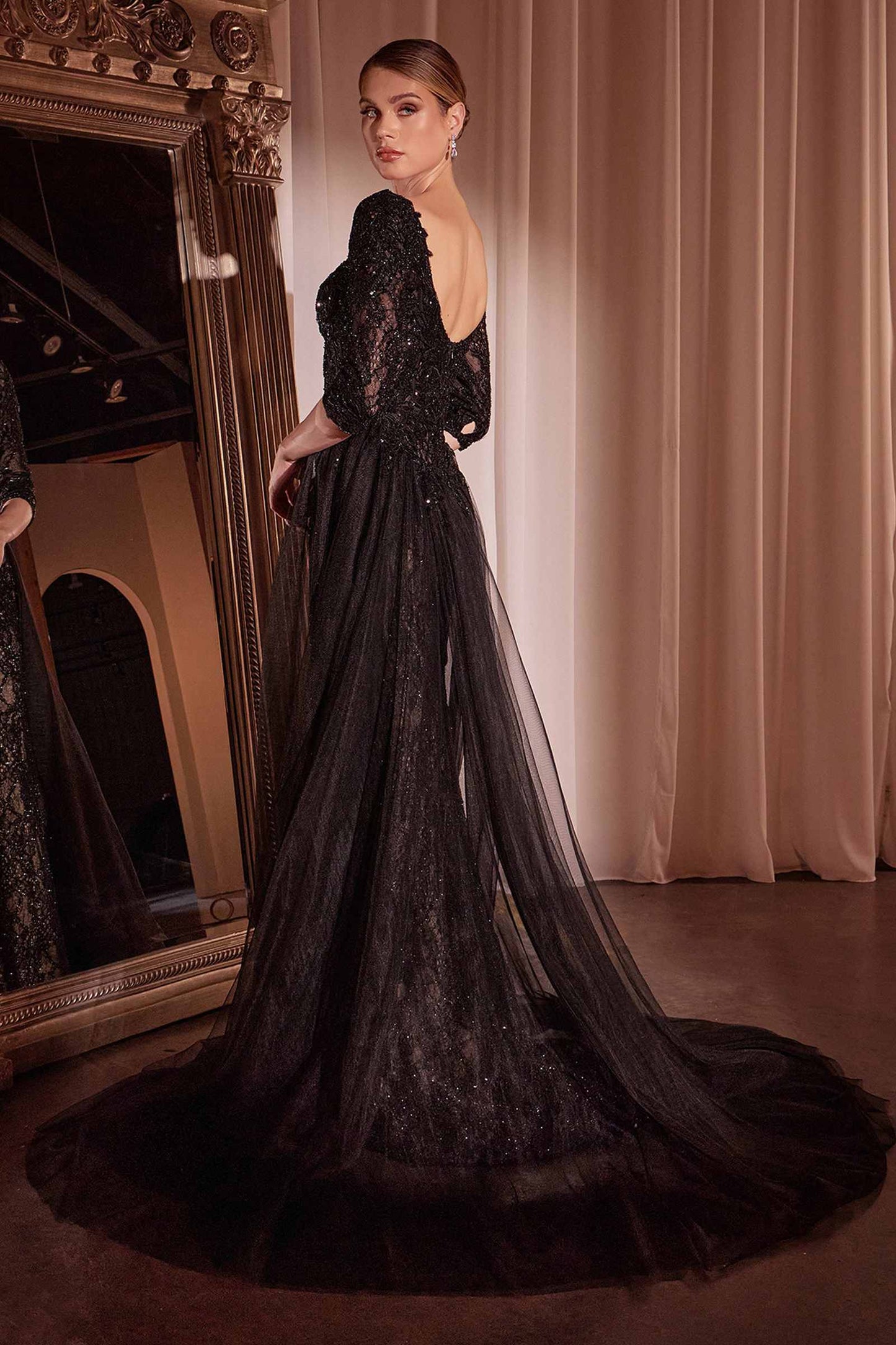 Dress Lone Sleeve Lace Fitted Mother of the Bride Dress